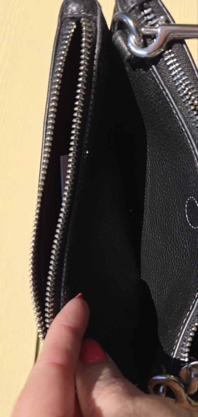 Coach Black Pebbled Leather Double Zip Crossbody - Picture 5 of 10